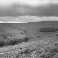 NEGATIVE OF PANORAMA FROM BROUSEN TOR