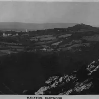 Manaton village from nearby hill