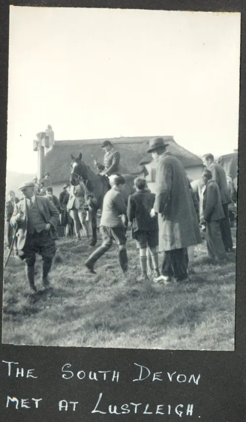 South Devon hunt gathered round the Lustleigh war memorial 