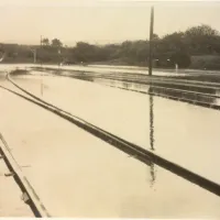 Railway line near Lydford in the 1927 floods