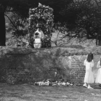 Lustleigh May Queen on her throne in the Orchard