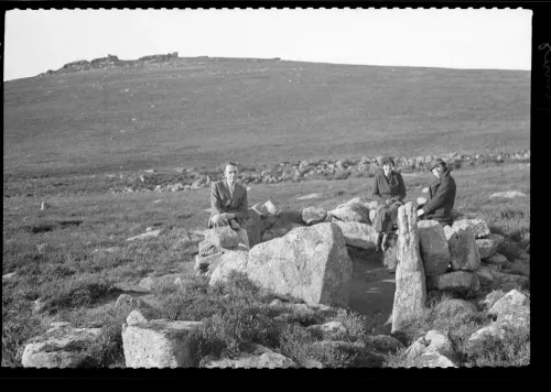 The Taylor Family and friends at Grimspound Hut Circle