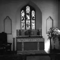 The altar and east window of Lustleigh Parish Church