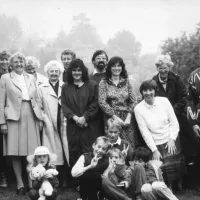 Lustleigh Baptist Church members after a Sunday service