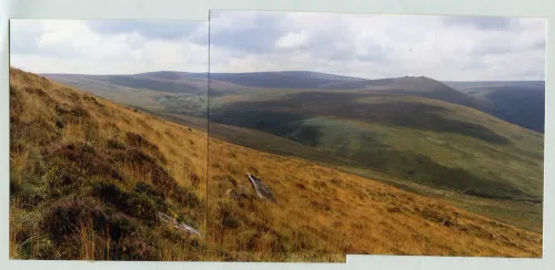 19/53 Small Brook, Round Tor, Wild Tor and Hangingstone Hill from nea Flock-o-sheep 14/8/1992 & 20/53 Hangingstone, Cosdon, Steeperton and the river Taw 