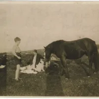 Margaret and Peter Bolt with their Mother and Dog.