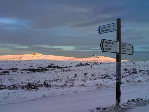 Buried road signs - Haytor to Widecombe Road