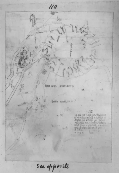 Map of Dartmoor showing the first perambulation of the moor during the 13th century