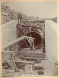 Cutting a culvert for one of the Hennock reservoirs