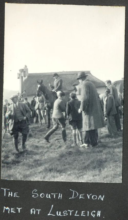 South Devon hunt gathered round the Lustleigh war memorial 