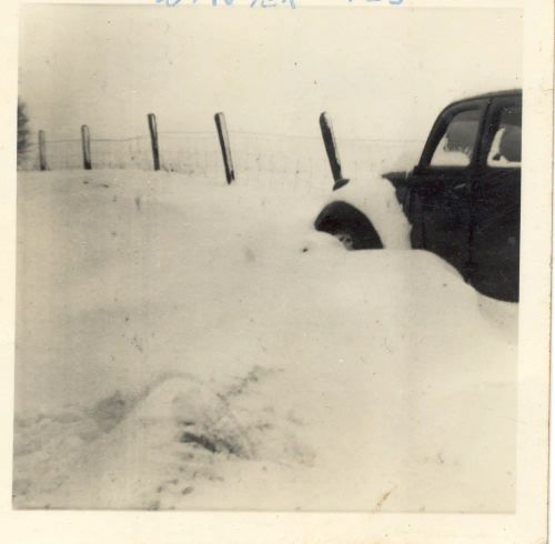 Car stuck in snow