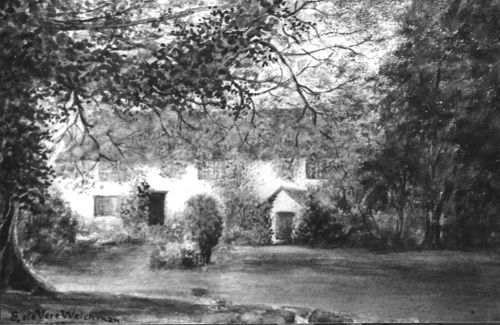 Painting of cottages at Manaton