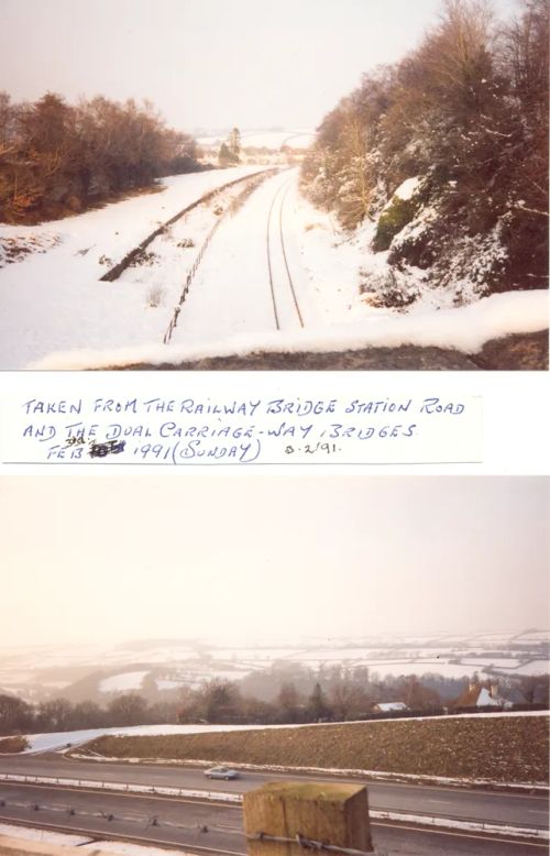 Dartmoor railway line in snow