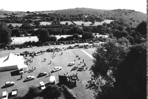 Manaton car show, aerial view